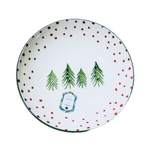 NWT ⚜️🎄⚜️ PAPART 4 CHRISTMAS TREE Red Dot Dinner Pasta Bowls 9 1/8"